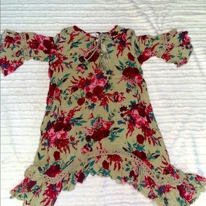 Brown dress with flowers